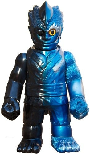 RealxHead ShintoSan Sofubi Black Blue & Silver Spray Metallic Soft Vinyl Figure Designer Toy
