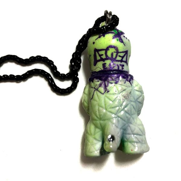 Woke-Bro Custom Gargamel Sofubi Pendant Nazo-Gacha Micro Figure Mashup Chain Necklace by AEQEA