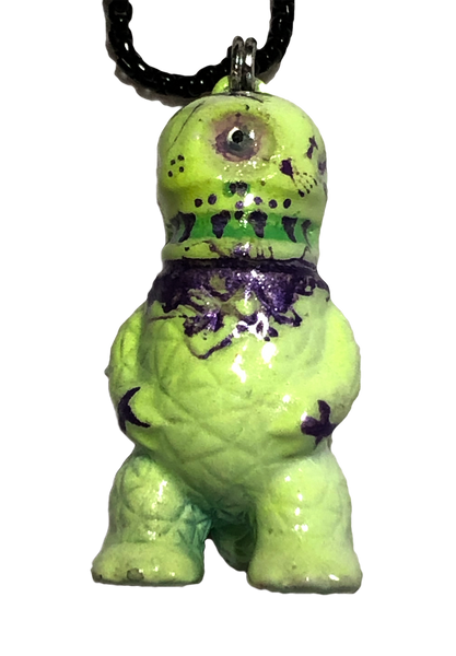Woke-Bro Custom Gargamel Sofubi Pendant Nazo-Gacha Micro Figure Mashup Chain Necklace by AEQEA