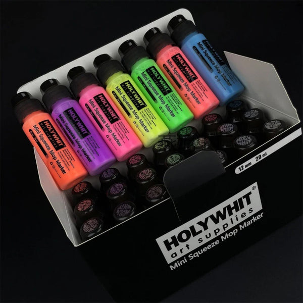 Holy Whit Mini Squeeze Mop Marker Graffiti Paint Pens 12mm/20ml