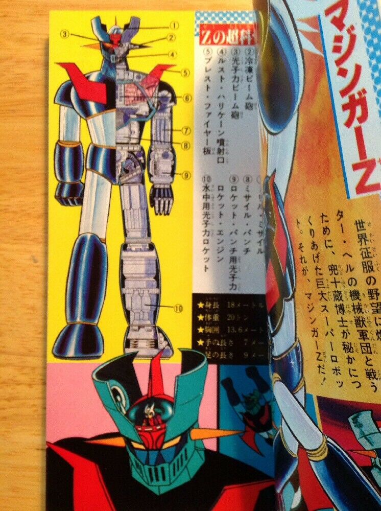 Mazinger Z Vintage Japanese Episode Guide Book Anime Popy