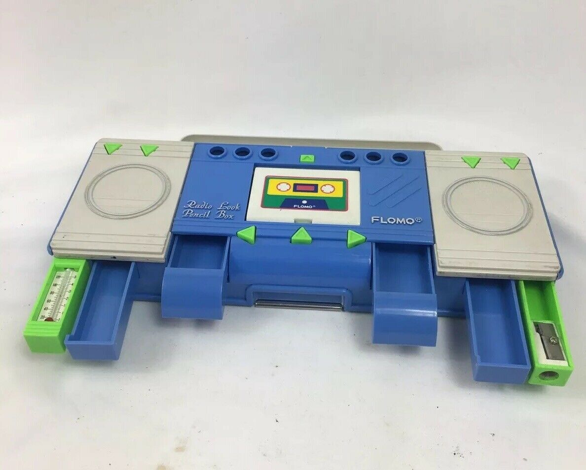 80's Flomo Boombox Fighter Jet F-15 Retro Pencil Case Multi