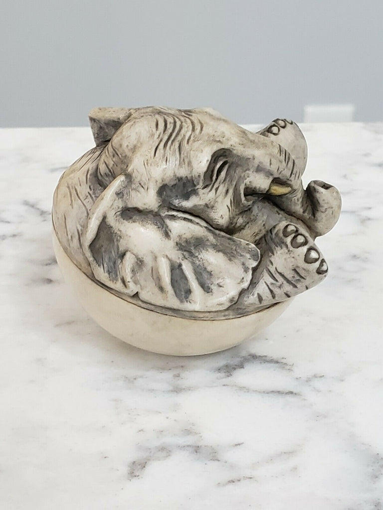 Laughing Elephant Carved Stone Round Bottom Figurine Weeble Wooble Scu –  Captivated!