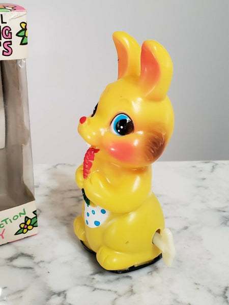 Vintage 1950s Play Action Toy Bunny Easter Unlimited Windup in Original Box Made in Japan