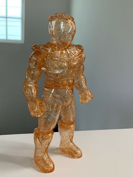 Knights Of The Slice Mega Knight Clear Unpainted Gold Glitter Blank Lame Soft Vinyl Figure Toy Pizza x Clutter Magazine
