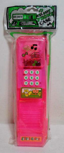 Vintage Little Genius Pencil Box Melody Phone Case 80's Taiwan Stationary HY-201D