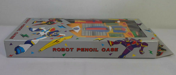 80's Gundam Yellow Robot Pencil Case Vintage 10'' Stationary Box w/ Mechanical Buttons w/ Package