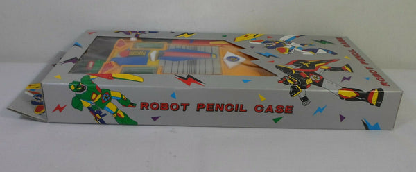 80's Gundam Yellow Robot Pencil Case Vintage 10'' Stationary Box w/ Mechanical Buttons w/ Package