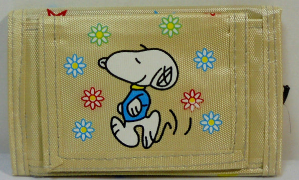 Retro Snoopy Wallet Vintage Peanuts Japan Sanrio Keroppi 5'' Yellow Billfold w/ Zipper