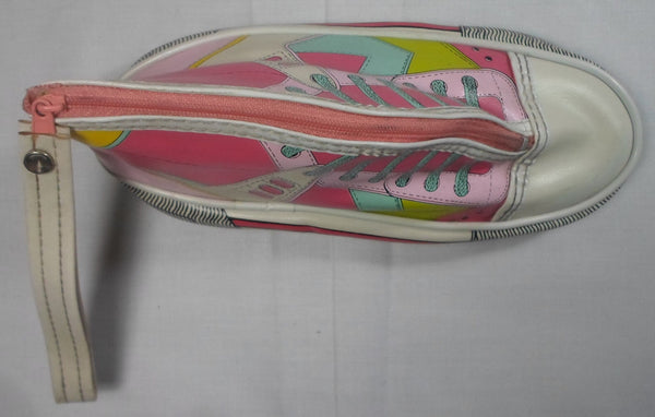 Vintage Shoe Shaped Pencil Case Retro 80's All Star Bag Vinyl Pouch w/ Zipper