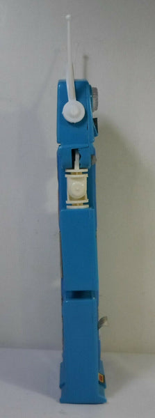 Vintage 80's Pencil Case Blue Robot Mecha Retro Multi-Function Mechanical Button Box Stationary Toy