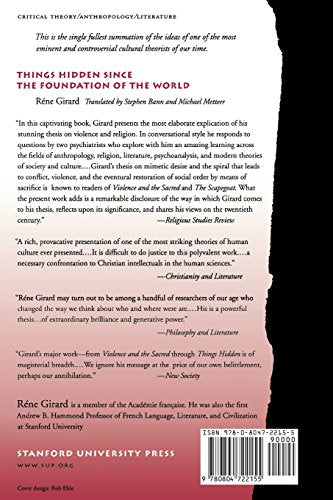 Things Hidden Since the Foundation of the World by René Girard