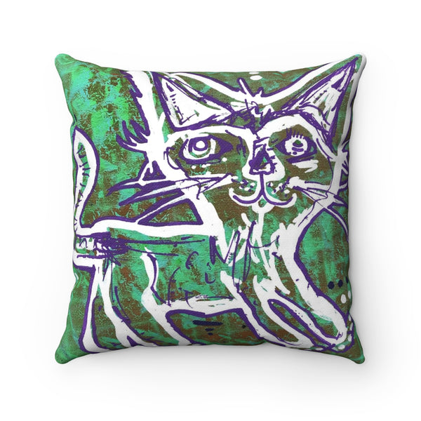 P8N Kitty Cat Throw Pillow - Youth Artist Collaboration