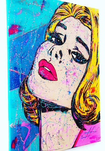 Alina Alieva Original Pop Art Painting Untitled Women Acrylic on Stretched Canvas Signed 50x70