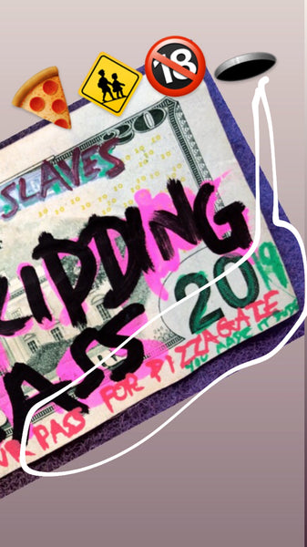 AEQEA Pizza Party Pass Invite Original Art on Money Customized $20 Bill