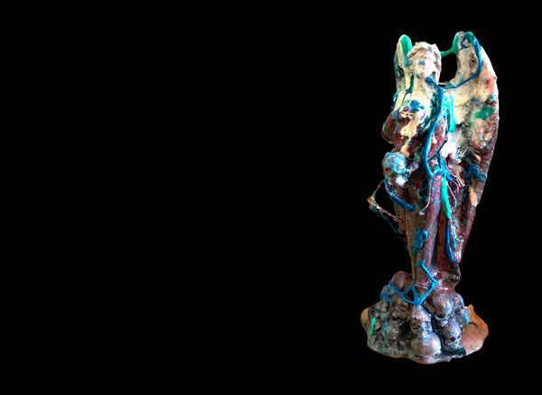 Angel of Stress AEQEA Custom Statue Appropriation Artwork Painted 3D Print + Resin