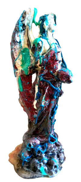 Angel of Stress AEQEA Custom Statue Appropriation Artwork Painted 3D Print + Resin