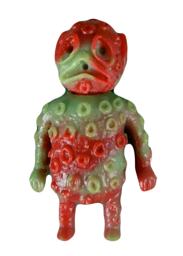 Blurble One Ooze-It Ooze In My Pocket Keshi Art Toy Green/Red Unpainted Marbled Rubber Figure Blank Alien Monster