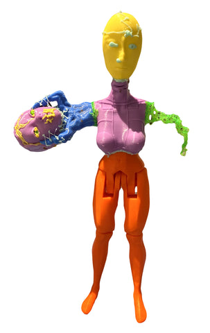 Egauw Plastic Man 3D Printed PLA Custom Mashup Toy Art Figure (Youth Artist)