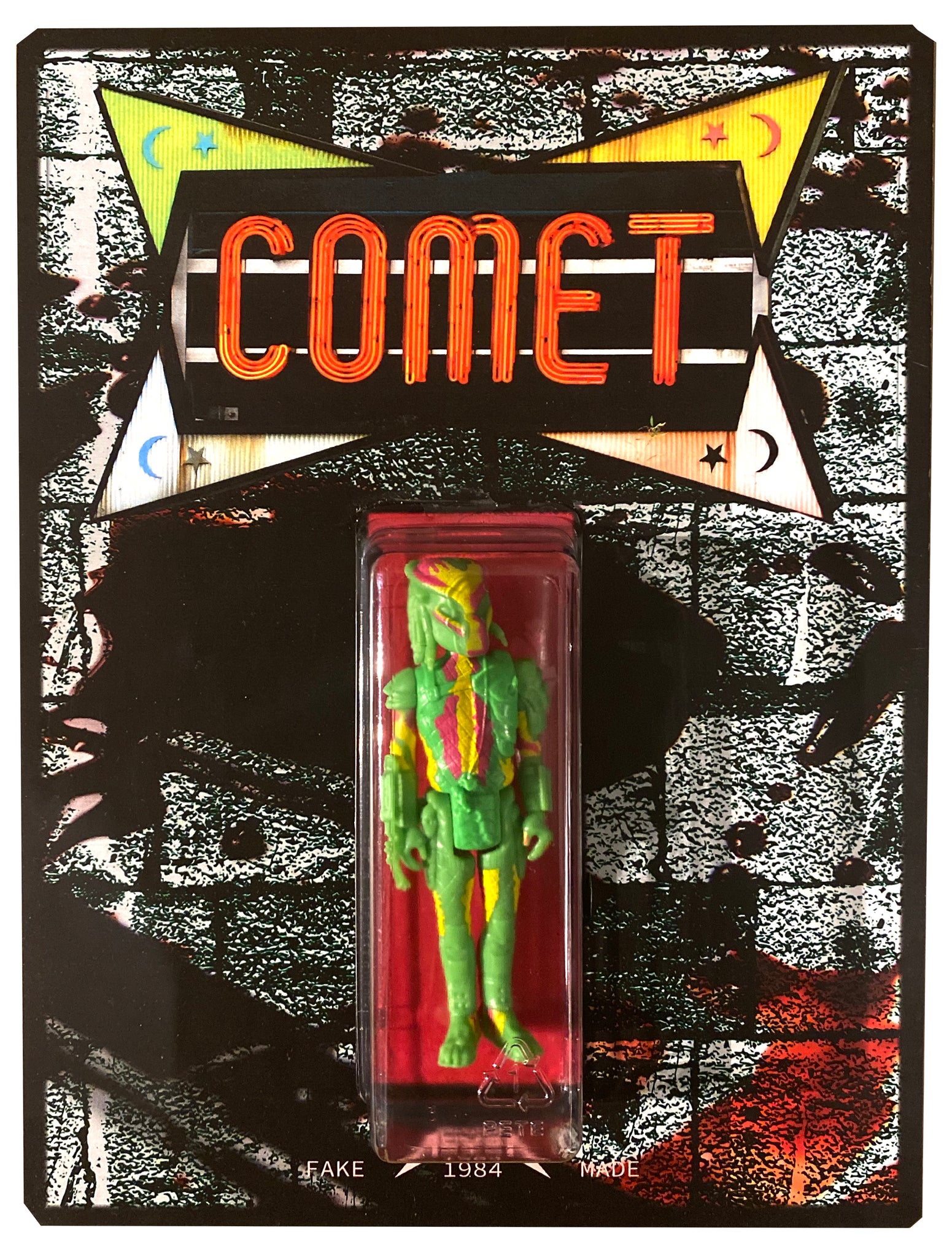 FAKEMADE1984 Comet Ping Pong Pizzagate Action Figure Bootleg Knockoff Custom Carded Art Toy by AEQEA