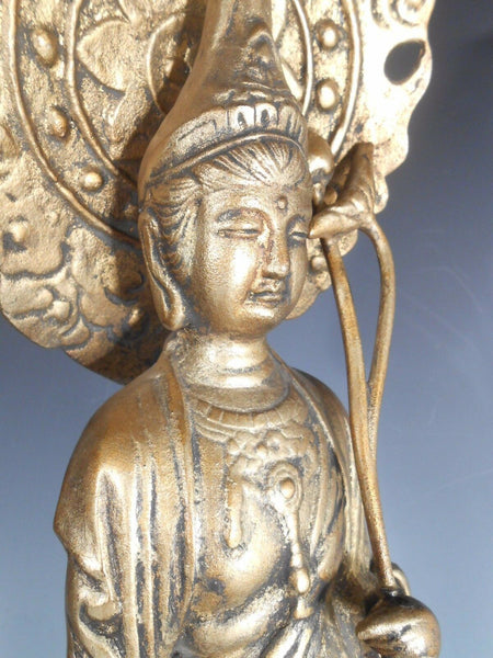 Antique Korea Rare Glit Bronze Fine Art Korean Statue Kannon Figure 19-20th c. 21"