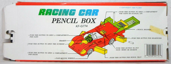 Flomo Retro Race Car Mechanical Pencil Case Vintage Blue Racing Stationary Box MIP