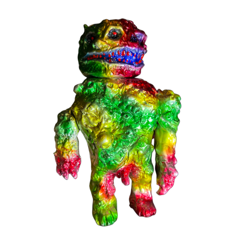 Frank Mysterio Primitivo Kaiju Sofubi Soft Vinyl Rainbow Painted Monster Figure