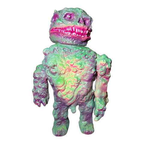 Frank Mysterio Primitivo Kaiju Sofubi Soft Vinyl Turquoise Purple Painted Monster Figure