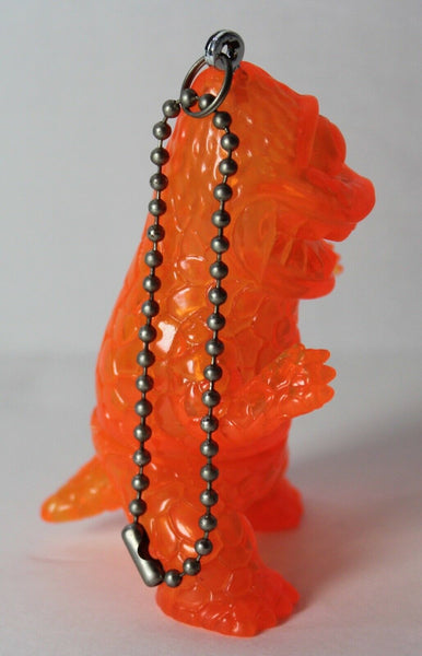 Gargamel Crouching Zagoran Mini Zag Sofubi Transparent Orange Sofvi Kaiju Keychain Pendant Art Toy Figure