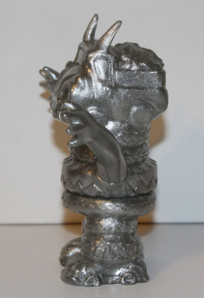 Gargame Smogun Mini Sofvi Silver Lame Unpainted Glitter Kaiju Sofubi Vinyl Figure Designer Art Toy
