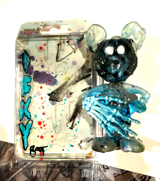 ICKY RAT "Blue Hand Fluke" AEQEA 2-Sided Bootleg Toy Art Custom Resin Figure