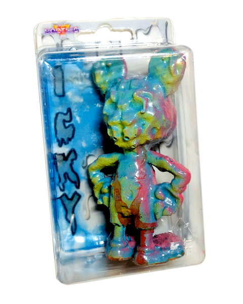 ICKY RAT Fink Jankwave X AEQEA Double-Sided Knockoff Bootleg Resin Toy Custom Painted Figure & Cardbacked Clamshell