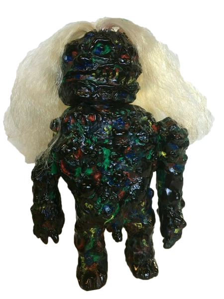 Monstro Primitivo Sofubi Custom Multi-Paint Rub on Black Spray Frank Mysterio Mexafubi Designer Art Toy