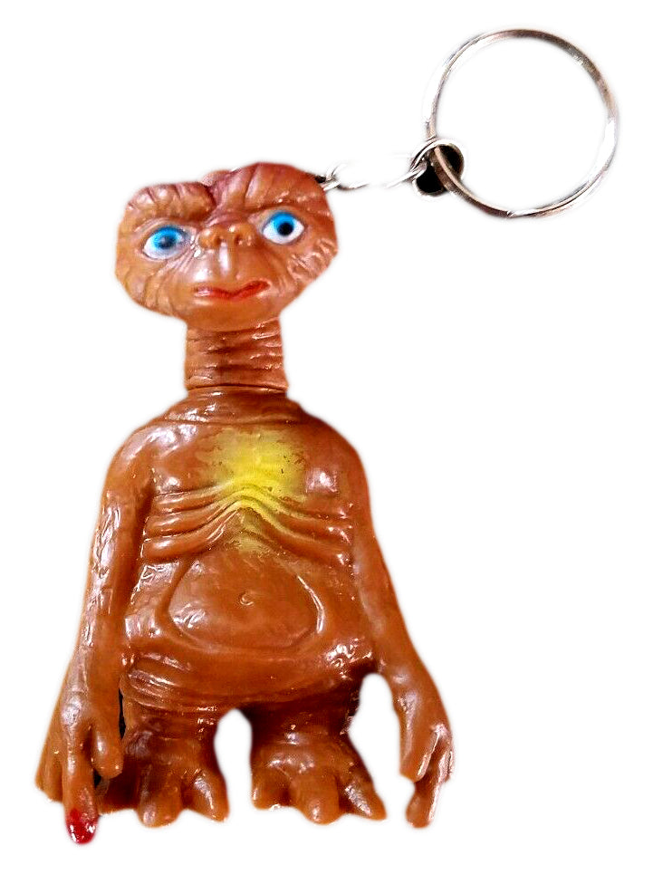 Vintage ET Extra Terrestrial Keychain Soft Plastic Alien Toy Figure
