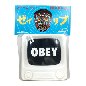 OBEY TV Sofubi Unpainted White Brainwash TV by Awesome Toy