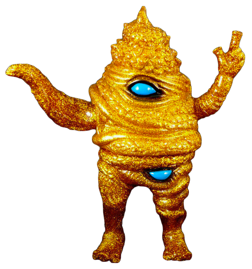 Paul Kaiju Unchiman Sofubi Scarab Gold Lame Glitter Soft Vinyl Desiner Toy Figure
