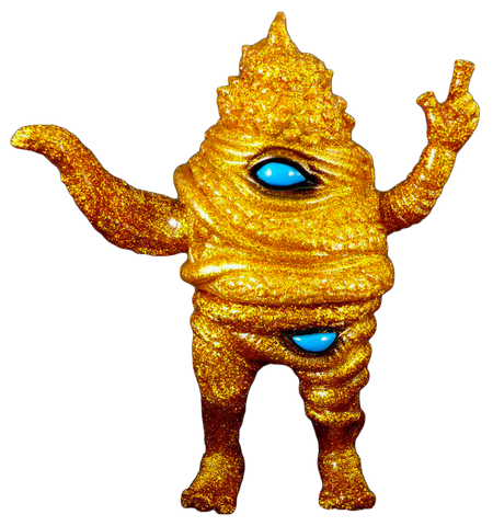 Paul Kaiju Unchiman Sofubi Scarab Gold Lame Glitter Soft Vinyl Desiner Toy Figure