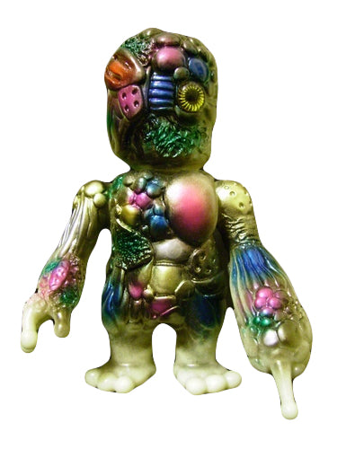 RealxHead Mutant Chaosman Sofubi GID Gold Metallic Glow Soft Vinyl Designer Toy Figure