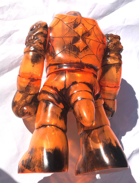 RealxHead Bigaroid Mecha Kaiju Sofubi Super7 Transparent Orange Black Painted Soft Vinyl Figure