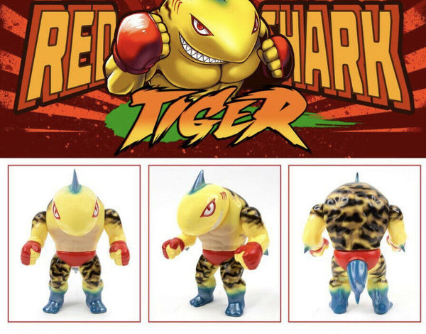Red Shark Tiger Wrestler Fighter Sofubi Soft Vinyl Japan Toy Sofvi Figure