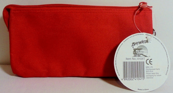 Retro Baywatch Bag Zipper Pouch, Pencil Case, Travel Makeup, Large Wallet 1996 Red Vintage New Old Stock w/ Tags
