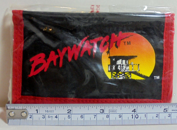 Retro Baywatch Wallet Vintage Black Billfold 5" Authentic 1996 New Old Stock w/ Tags