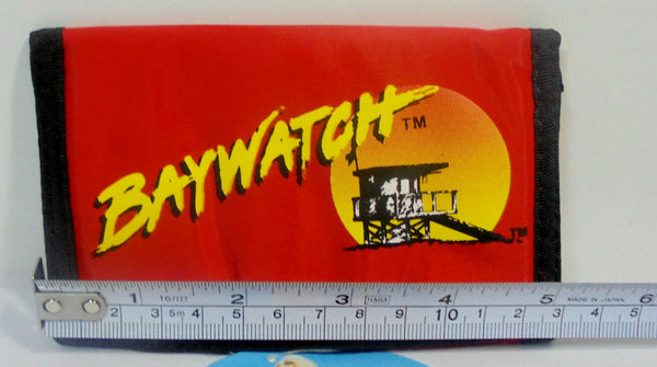 Retro Baywatch Wallet Vintage Red Billfold 5" Authentic 1996 New Old Stock w/ Tags