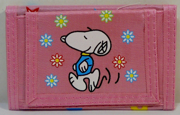 Retro Snoopy Wallet Vintage Peanuts Japan Sanrio Keroppi 5'' Pink Billfold w/ Zipper
