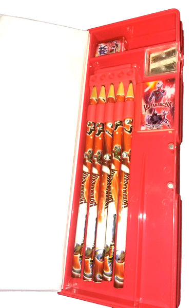 Retro Ultraman Gaia Pencil Case Kaiju Stationary Storage Box 1998 Tsuburaya Prod.