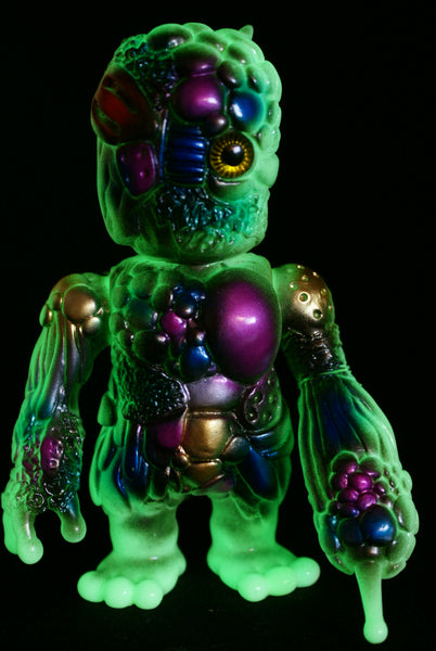 RealxHead Mutant Chaosman Sofubi GID Gold Metallic Glow Soft Vinyl Designer Toy Figure