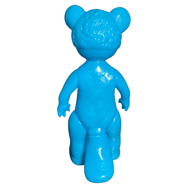 Tanuki no Pokopon Bright Blue Sofubi Designer Toy Figure Unpainted Blank