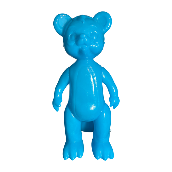 Tanuki no Pokopon Bright Blue Sofubi Designer Toy Figure Unpainted Blank