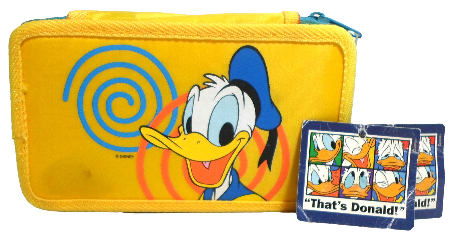 Vintage Donald Duck 80's Greek Gattegno Pencil Case Loaded Unused Stationary