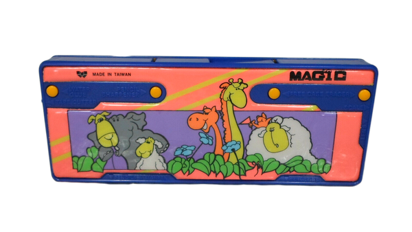 Vintage Magic 80's Animal Pencil Case Multi Function Mechanical Button Stationary Made in TaiwanAnimals